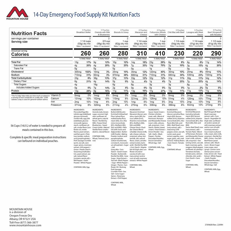 14 Day Emergency Food Supply | Mountain House Freeze Dried Food, , large image number 5